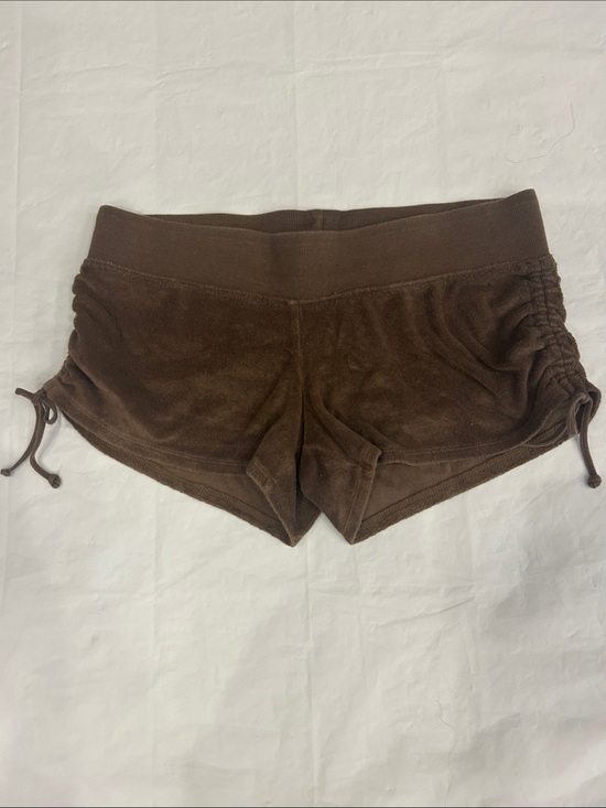 Express Pants - Express Chocolate Brown Velour Side-Ruched Athletic Shorts